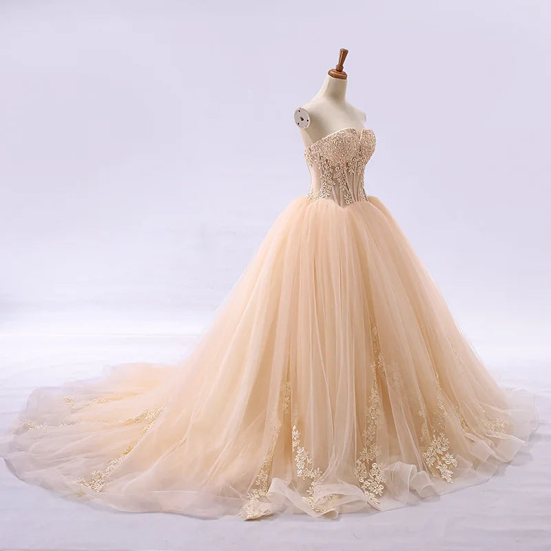 Strapless Quinceanera Dress 2024 New Elegant Slimming Lace Embroidery For Bridal Illusion Vintage Princess Ball Gown Vestido