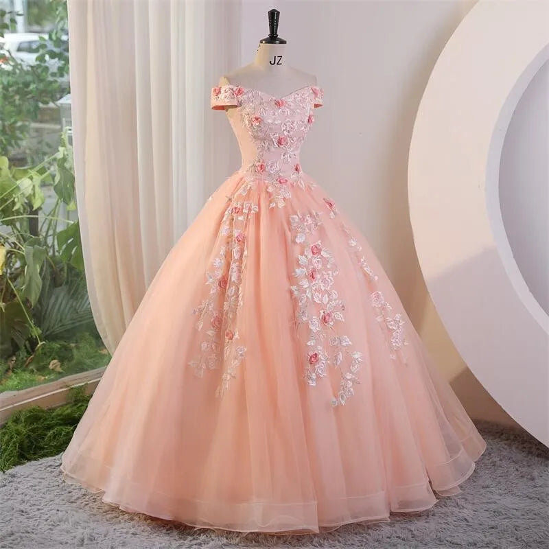 Ashley Gloria Sweet Flower Quinceanera Dresses Elegant Party Dress Luxury Lace Ball Gown Customize Prom Dress Summer New
