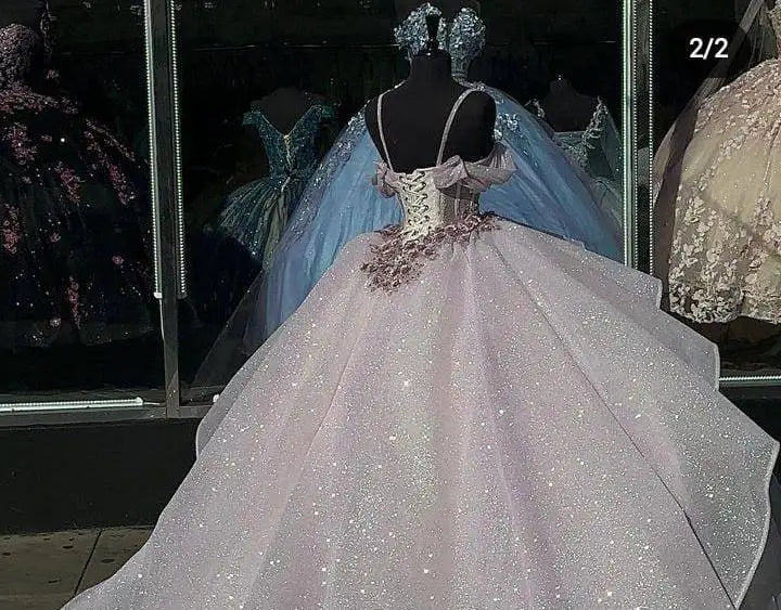 Real Photo Luxury Sequined Ball Gown Spaghetti Strap Pink Quinceanera Dress Sweet Party Vestidos 15 Anos Vintage Plus Size