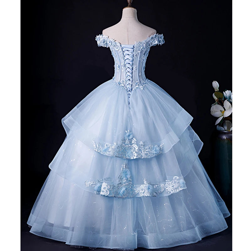 JEHETH Charming Flowers Off Shoulder Prom Dresses Formal Evening Party Gown Lace Appliques vestidos de gala robe femme soirée