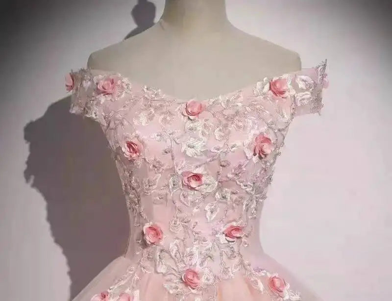 2024 Charming 3D Lace Flower Prom Dresses Birthday Formal Evening Party Gown Off the Shoulder فساتين مناسبة رسمية
