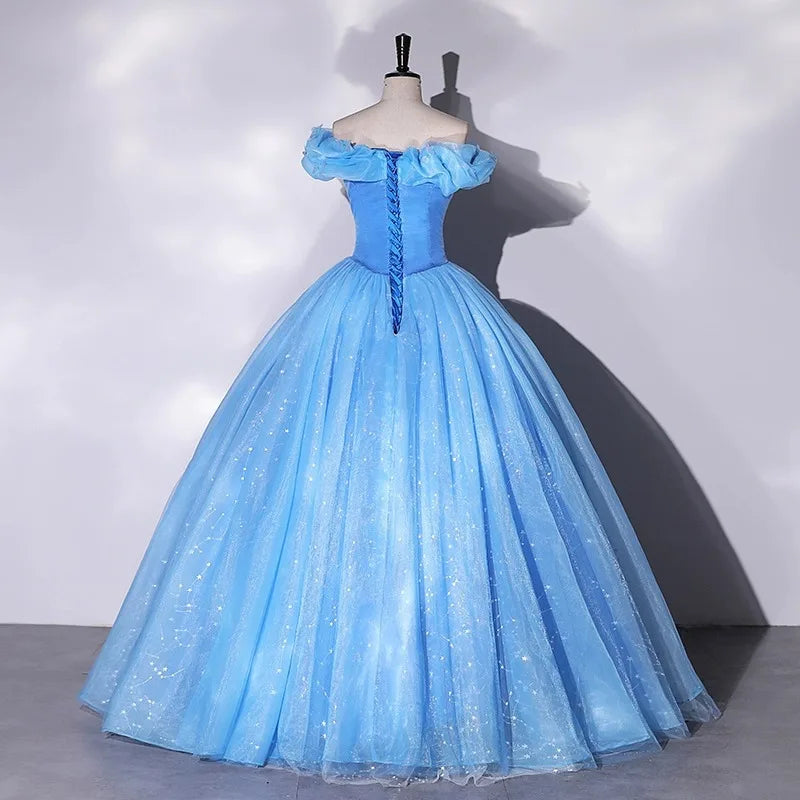 Bomaris Off-Shoulder Ball Gown Quinceanera Dresses Vestidos De 15 Anos Fashion Glitter Tulle Cinderella Birthday Party Gowns