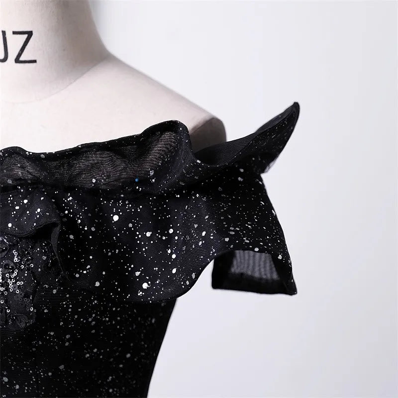 Off the shoulder Black Sweetheart Ball Gown Quinceanera Dresses Sparkly Tulle Formal Birthday Party Gowns