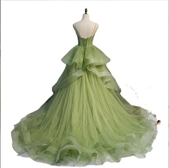 Summer Green Women's Quinceanera Dresses Luxury Vestidos 15 Anos Party Lace Appliques Vintage Quinceanera Gown