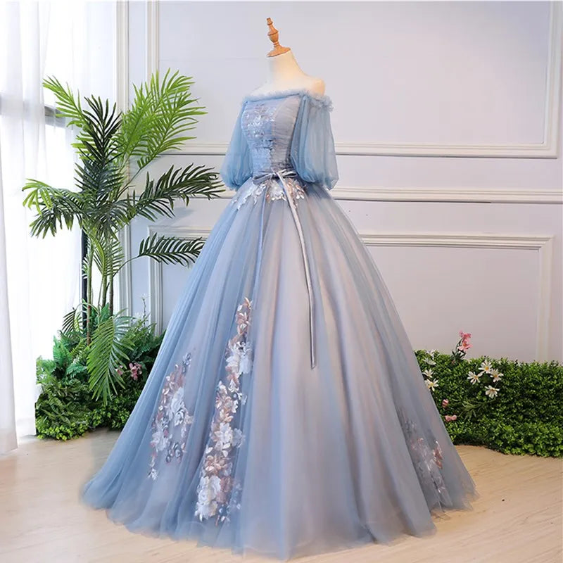 ruthshen Latest Sexy Boat Neck Prom Dresses Off Shoulder Evening Gowns With Floor Length Elegant A Line Formal Party Dress 2023