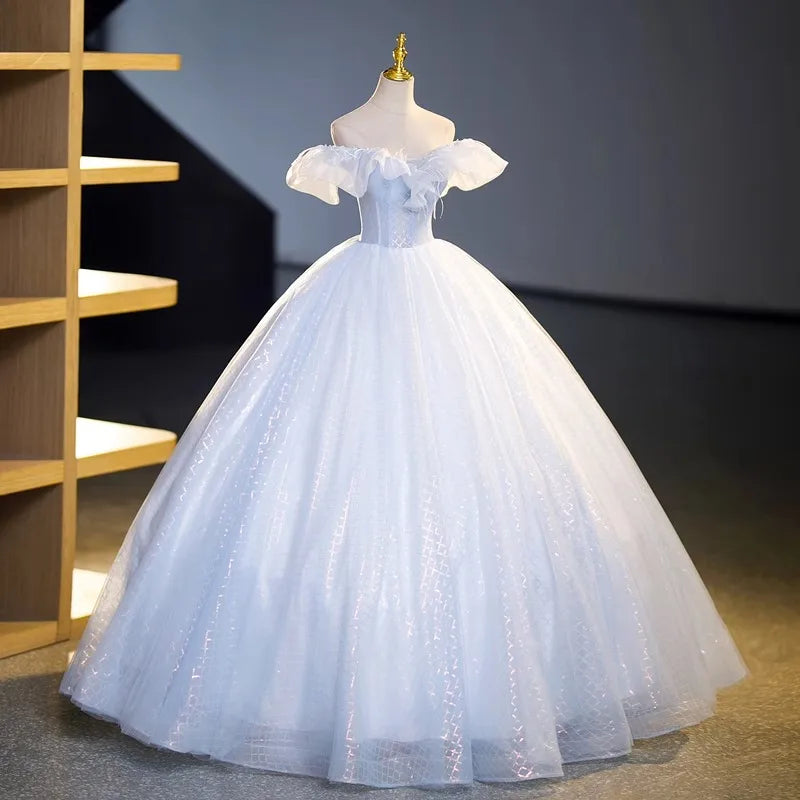 JEHETH Off-Shoulder Quinceanera Dresses Masquerade Vestidos De 15 Anos Formal Cinderella Birthday Party Gowns  robe de bal