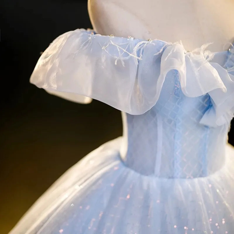 JEHETH Off-Shoulder Quinceanera Dresses Masquerade Vestidos De 15 Anos Formal Cinderella Birthday Party Gowns  robe de bal