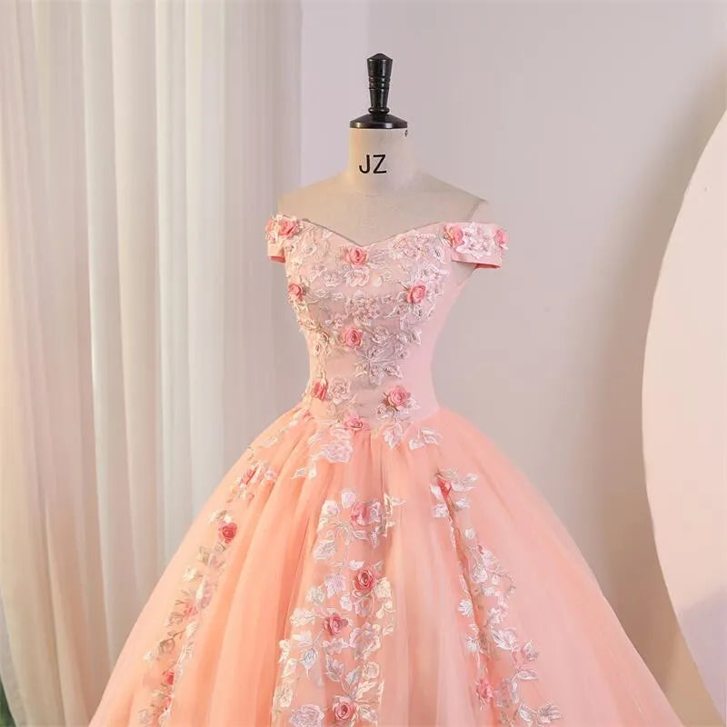 Ashley Gloria Sweet Flower Quinceanera Dresses Elegant Party Dress Luxury Lace Ball Gown Customize Prom Dress Summer New