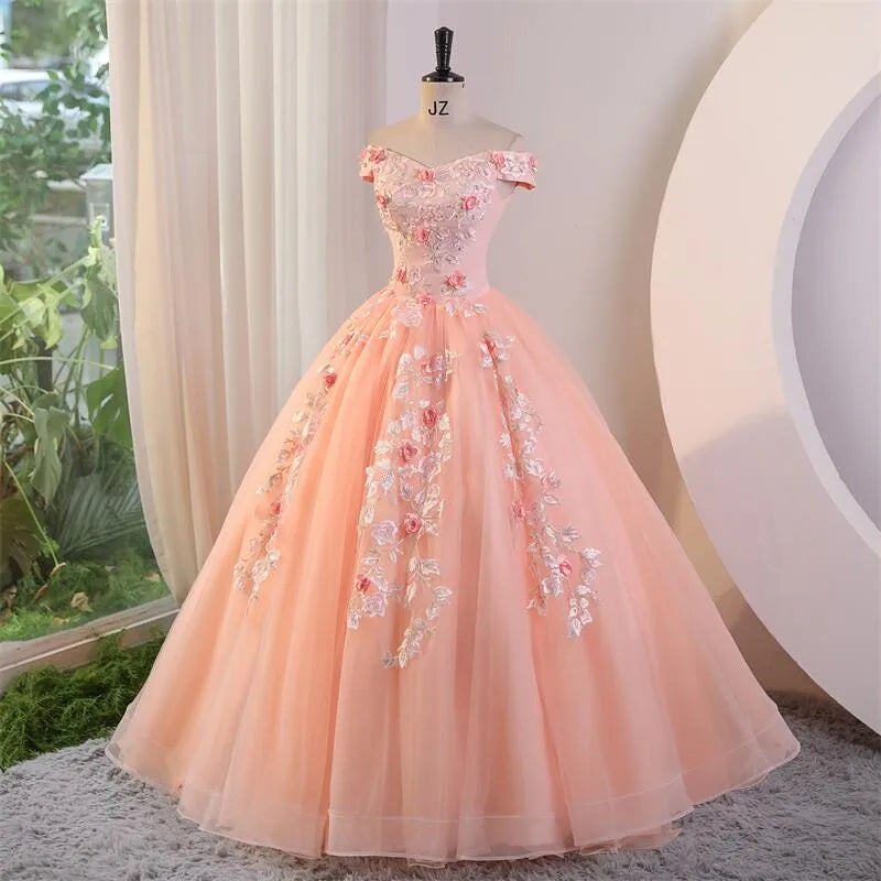Ashley Gloria Sweet Flower Quinceanera Dresses Elegant Party Dress Luxury Lace Ball Gown Customize Prom Dress Summer New