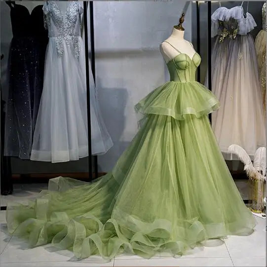 Summer Green Women's Quinceanera Dresses Luxury Vestidos 15 Anos Party Lace Appliques Vintage Quinceanera Gown