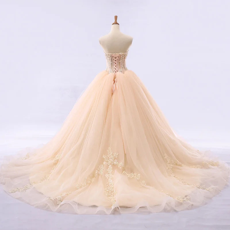 Strapless Quinceanera Dress 2024 New Elegant Slimming Lace Embroidery For Bridal Illusion Vintage Princess Ball Gown Vestido