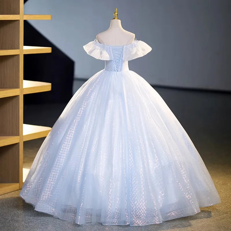 JEHETH Off-Shoulder Quinceanera Dresses Masquerade Vestidos De 15 Anos Formal Cinderella Birthday Party Gowns  robe de bal