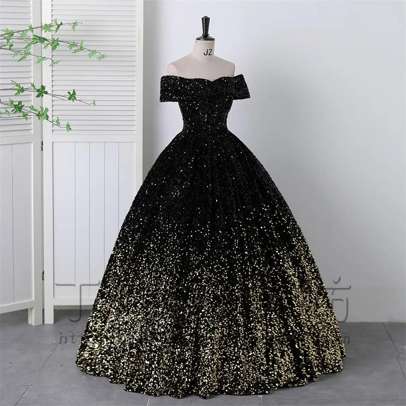 Luxury Sequnies Off The Shoulder Quinceanera Dress 2024 New Party Ball Gown Custom Multiple Colour Plus Size Vestido De Noiva