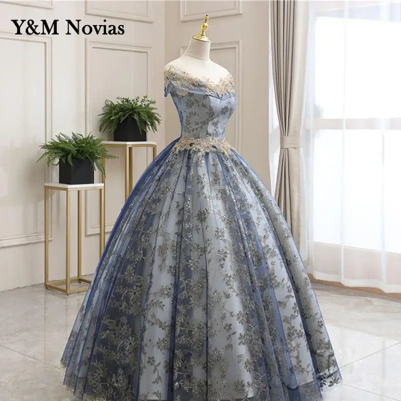 Sweet O-Neck Quinceanera Dresses short Sleeve Party Prom Ball Gown Classic Lace Embroidery Vintage Plus Szie Vestidos De 15 Anos