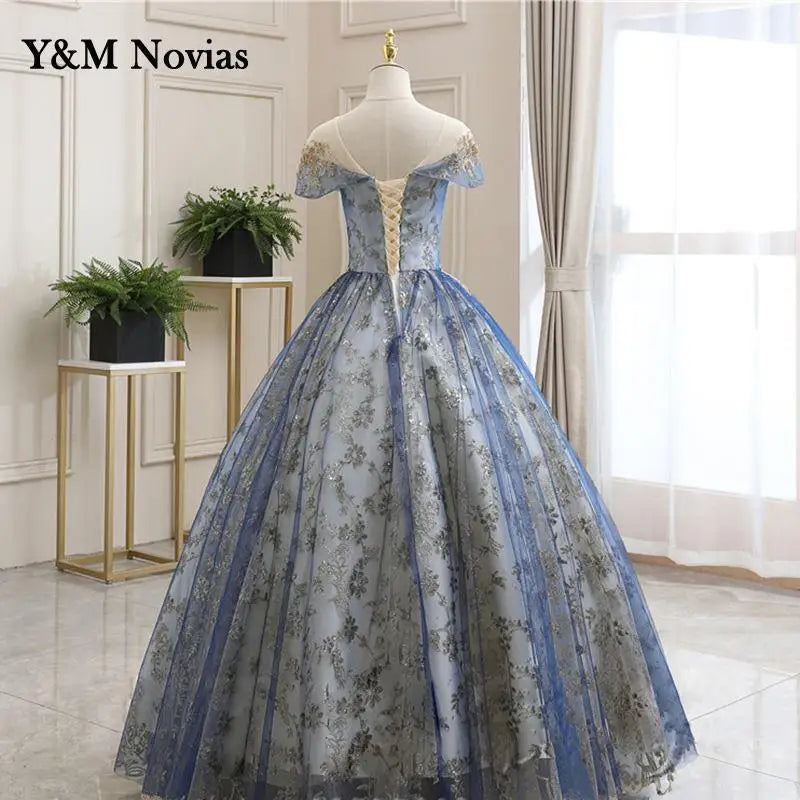 Sweet O-Neck Quinceanera Dresses short Sleeve Party Prom Ball Gown Classic Lace Embroidery Vintage Plus Szie Vestidos De 15 Anos